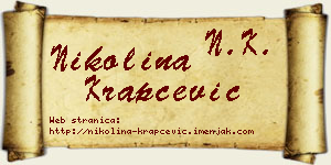 Nikolina Krapčević vizit kartica